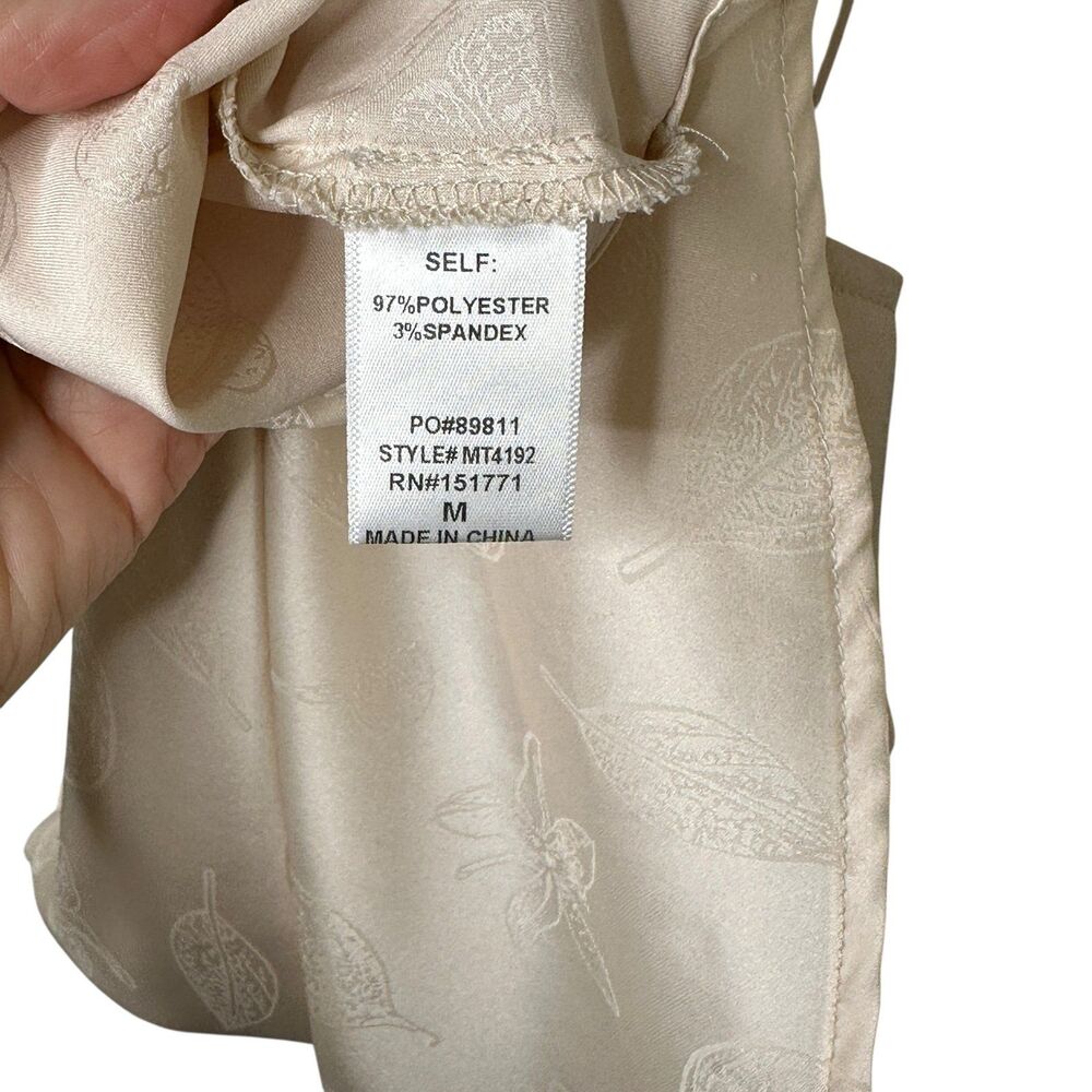Le Lis Collection Satin Cowl Neck Camisole Top - Beige - Size M - Picture 10 of 10